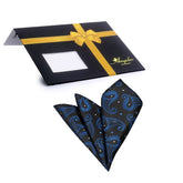 Black and Blue pocket square | Mens Silk Handkerchief
